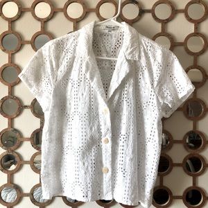 Madewell White Shurken Resort Shirt
